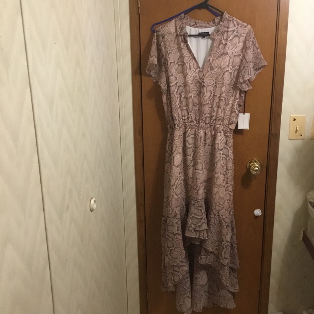 1.State Womens Snake Print Hi-Low Daytime Maxi Dress L - Picture 3 of 7